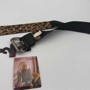 Vintage Betsey Johnson Leopard Print and Black Belt NWT